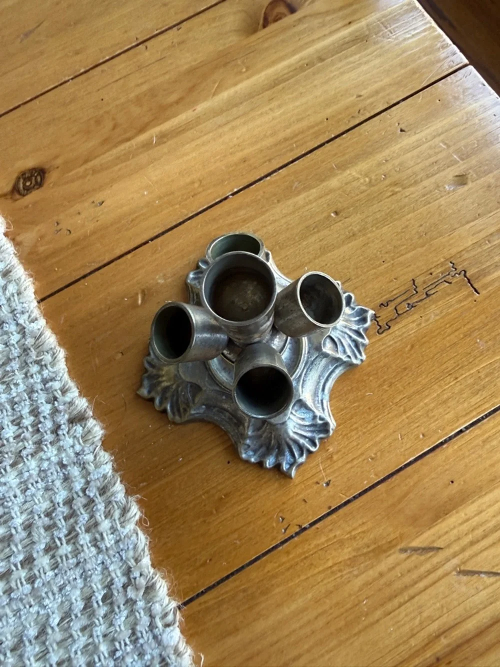 Fancy Lipstick Silver Plate Decorative Holder for Dresser/Bathroom Vanity VTG.